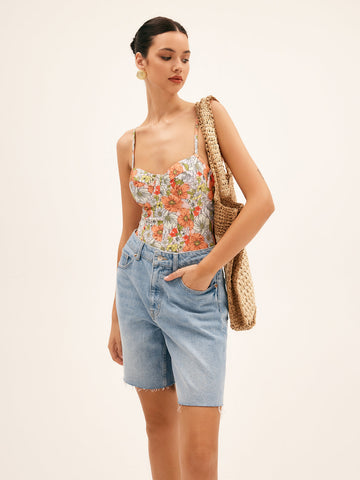 Sophie | Blumenmuster Einteiler Badeanzug