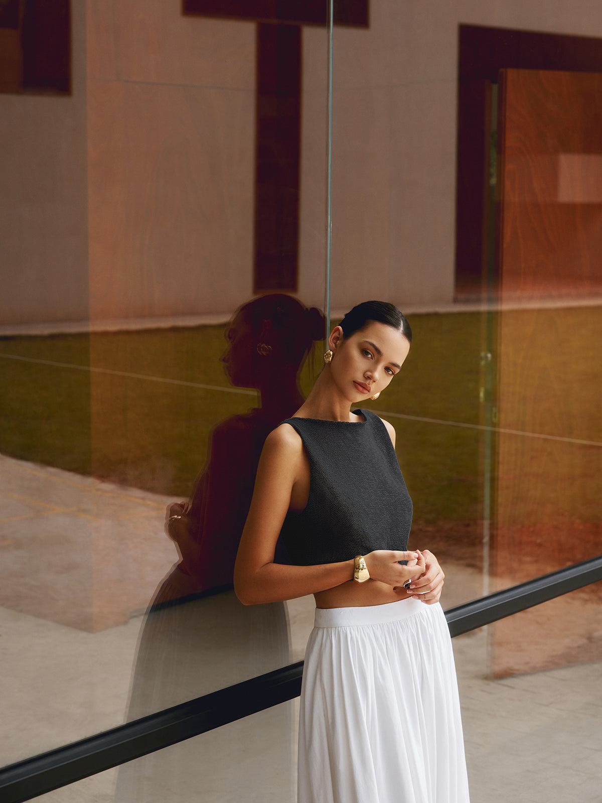 Clara | Stilvolles Baumwoll-Mix Crop Top