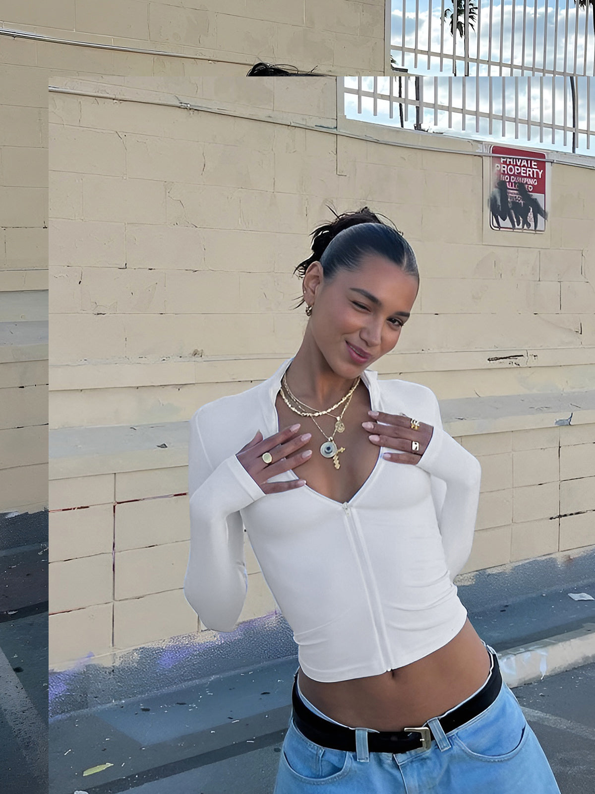 Clara | Elegante Bluse mit Reißverschlussdetails