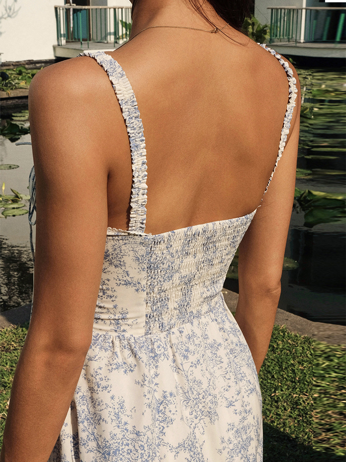 Sapphire Garten | Elegantes Midi Kleid mit Blumenmuster