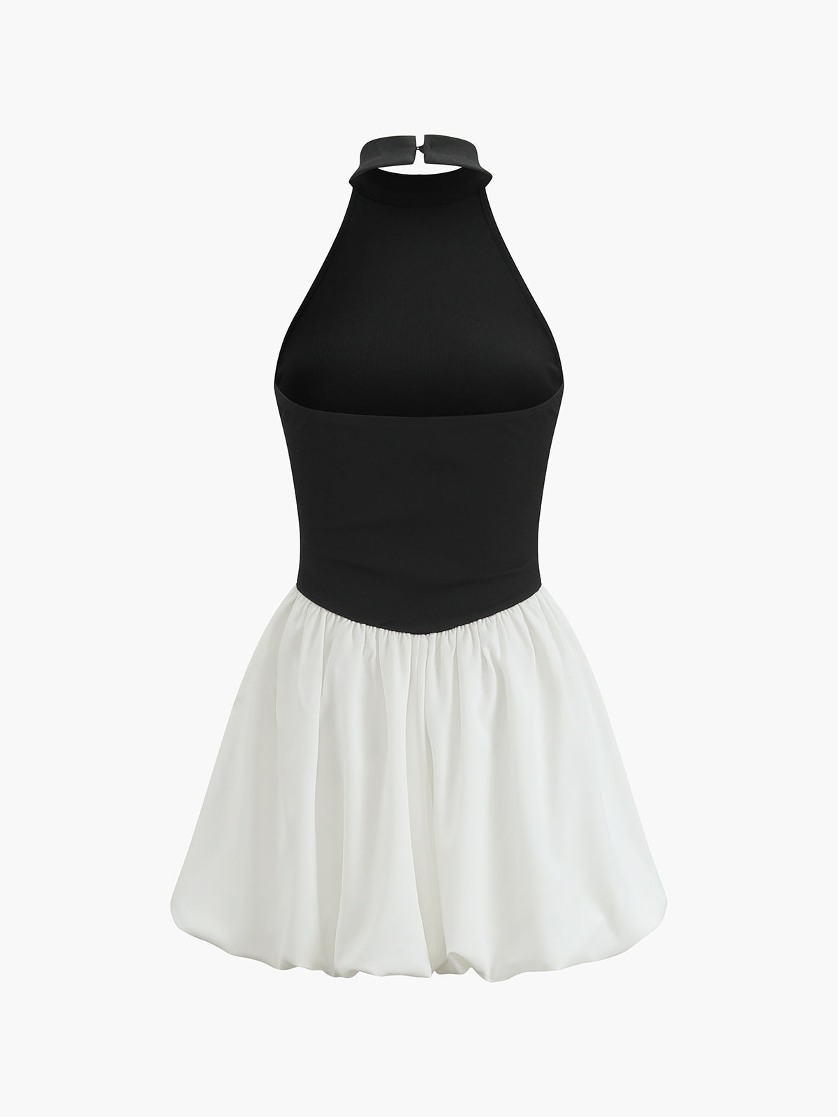 Clara | Zweifarbiges Halter-Puff-Kleid