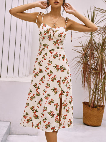 Julia | Florales Knotted Cami Kurzkleid