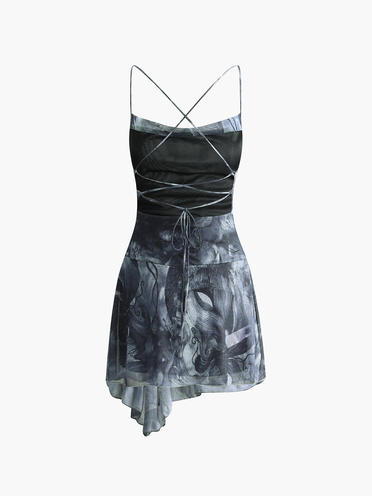 Emma | Asymmetrisches Hemd-Kleid mit Kreuzmuster