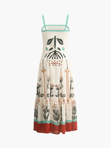 Clara | Bezauberndes Midi-Kleid mit Pflanzenprint