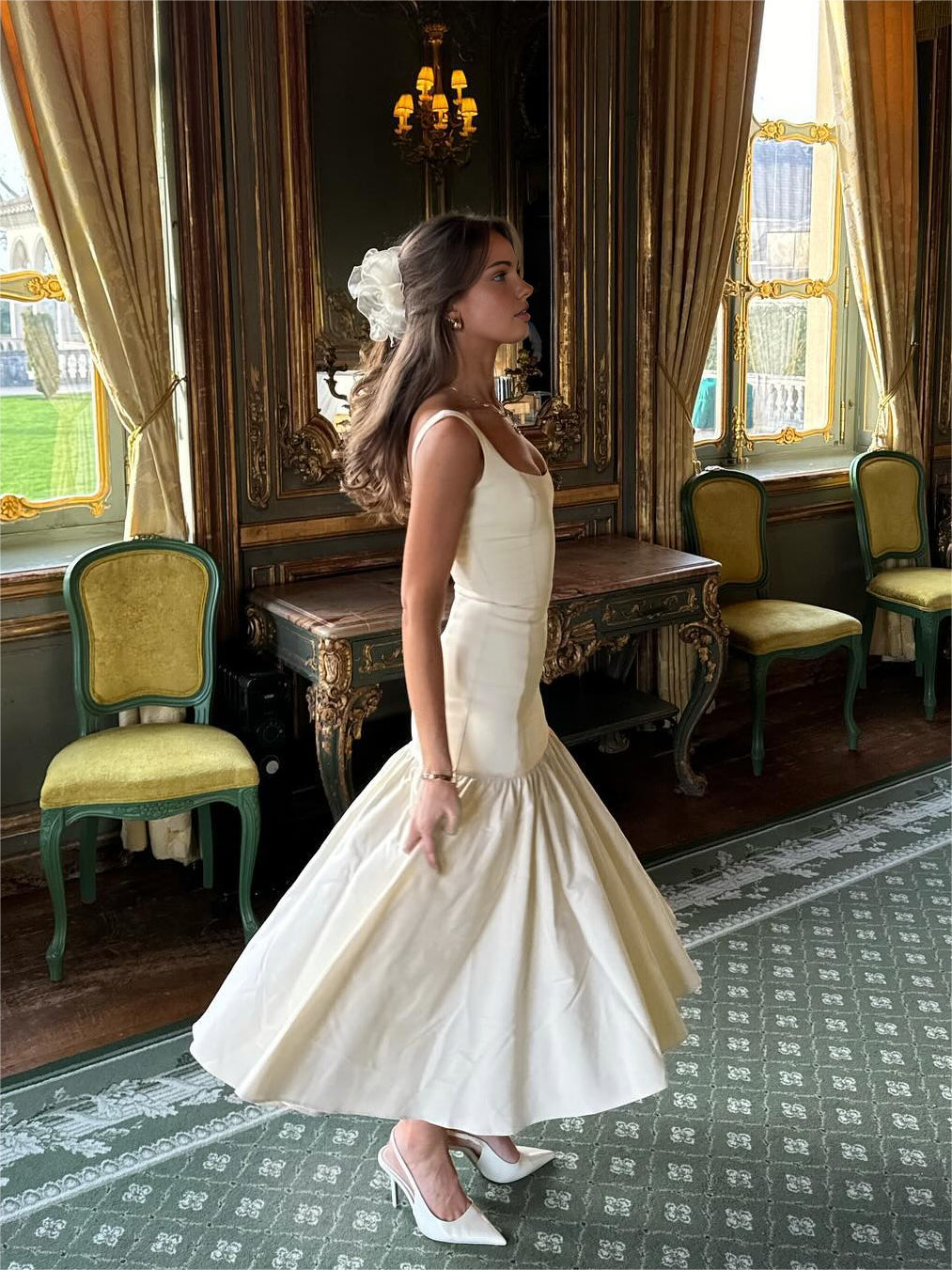 Marlene | Rüschensommerkleid in Maxilänge