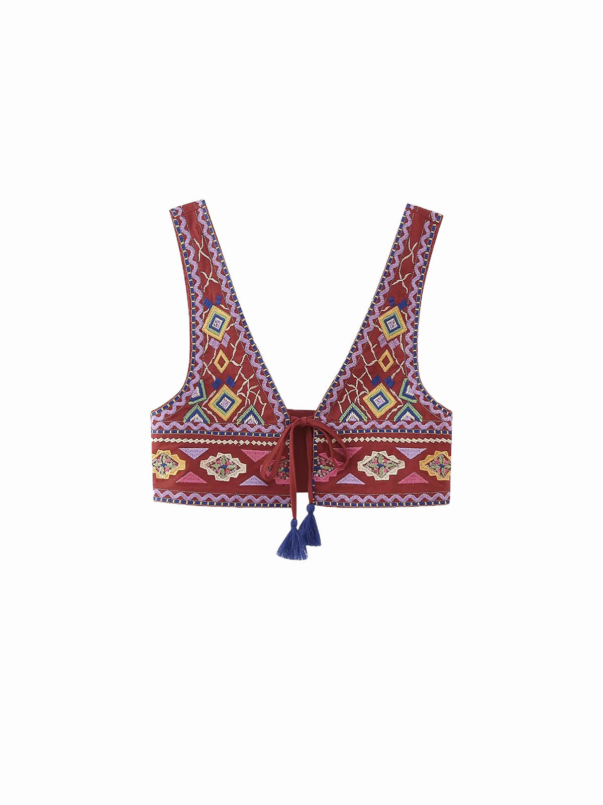 Sophie | Boho-Stickerei geknotetes Cami-Top