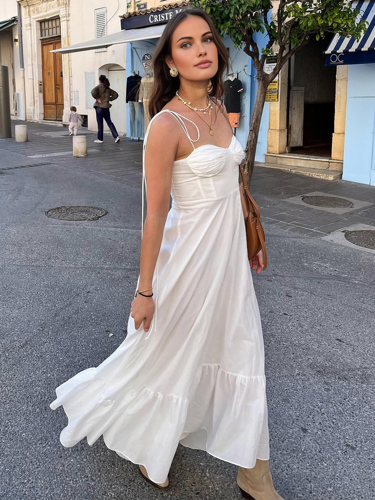 Selina | Elegantes Maxikleid mit Korsett-Details