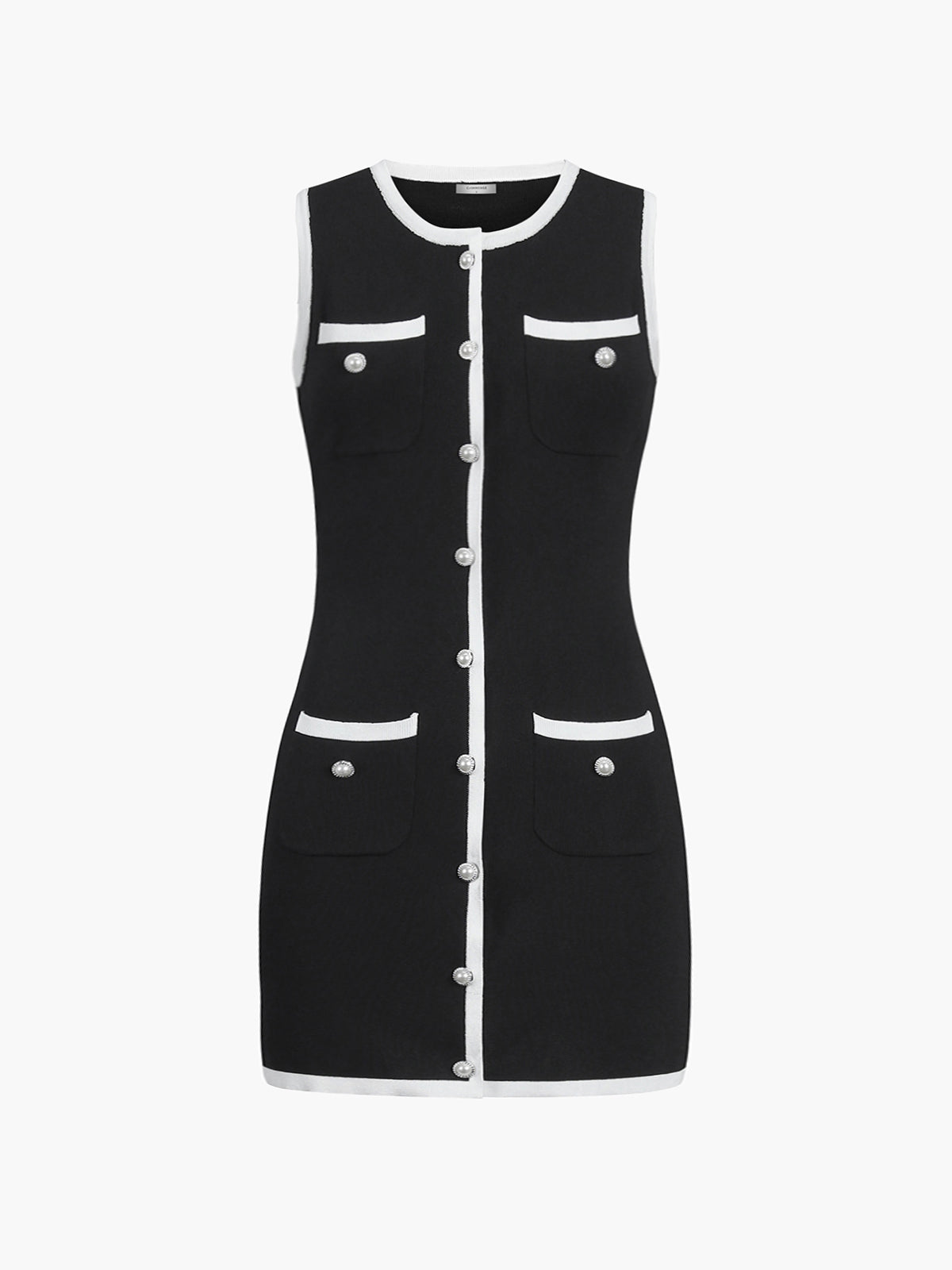 Clara | Ärmelloses Kurzkleid mit Taschen und Knöpfen