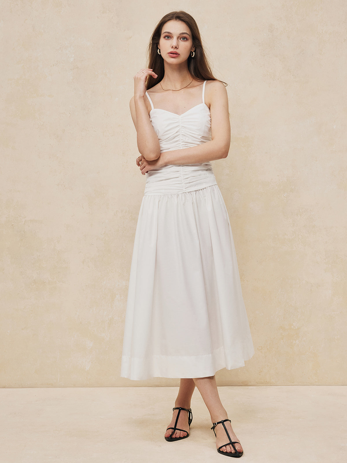 Serafina | Elegantes langes Kleid mit Raffung