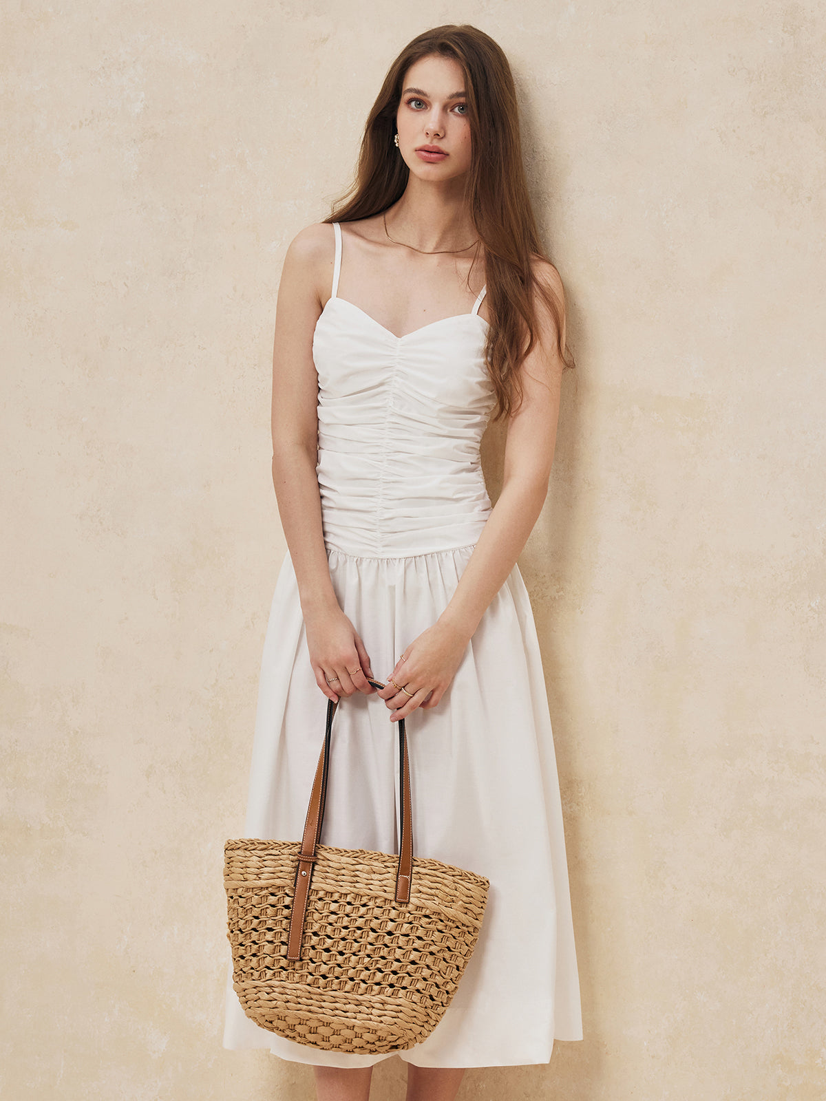 Serafina | Elegantes langes Kleid mit Raffung