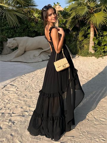 Emilia | Chiffon Kleid mit hohem und niedrigem Saum