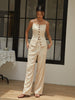 Charlotte | Baumwoll- und Leinen-Camisole mit geraden Hosen Set