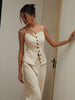 Charlotte | Baumwoll- und Leinen-Camisole mit geraden Hosen Set
