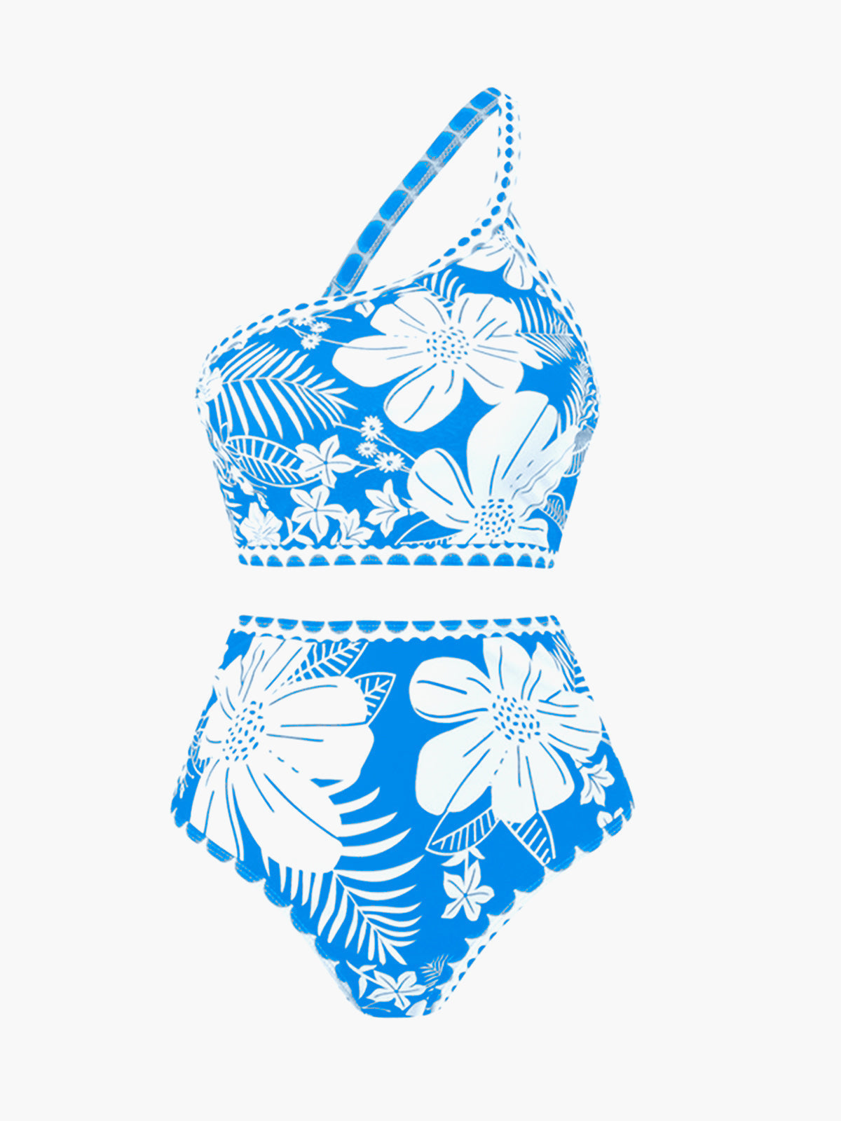 Lena | Verführerisches One Shoulder Floral Bikini Set