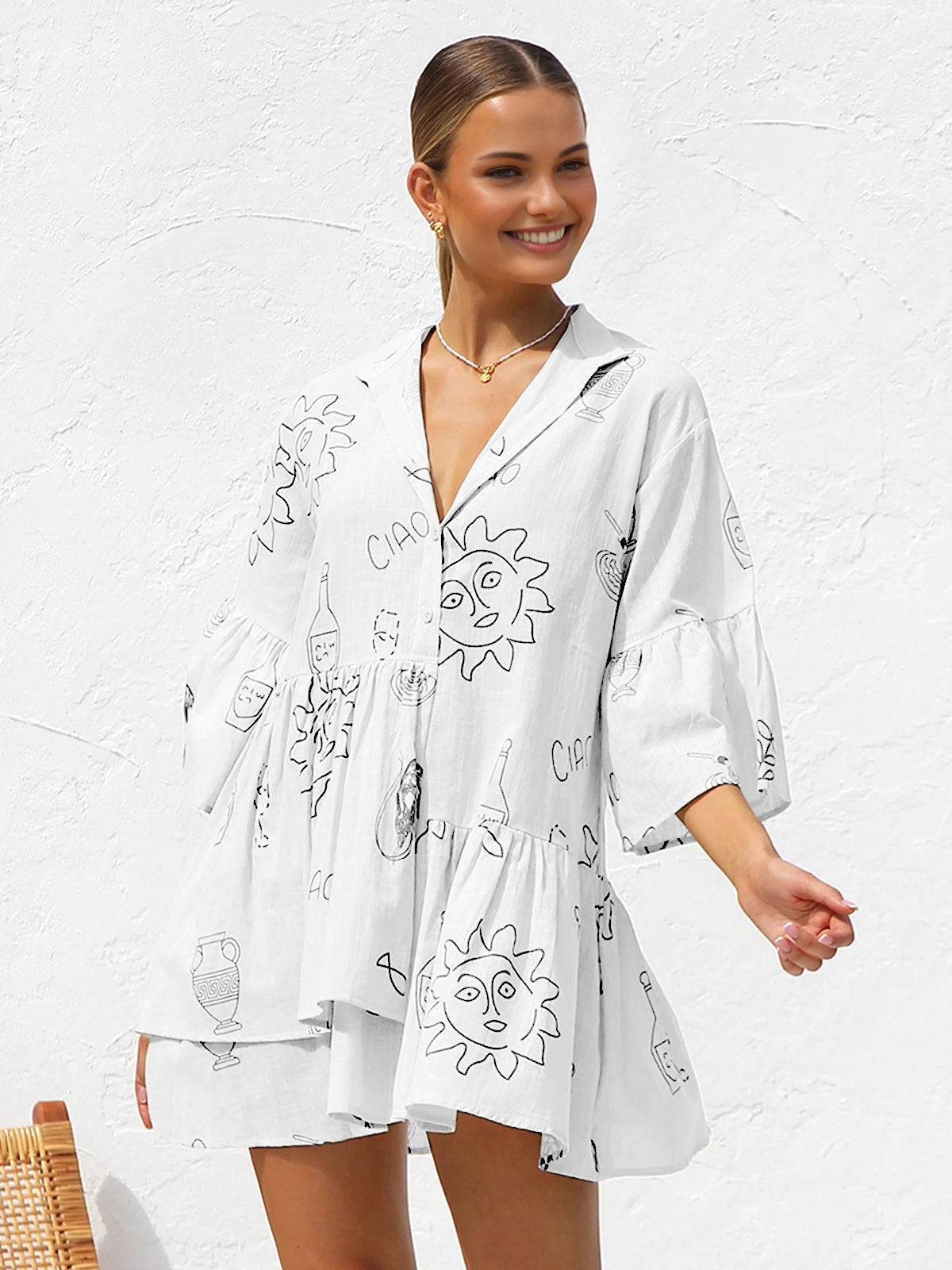 Luisa | Oversized Sommerkleid mit Sonnenprint