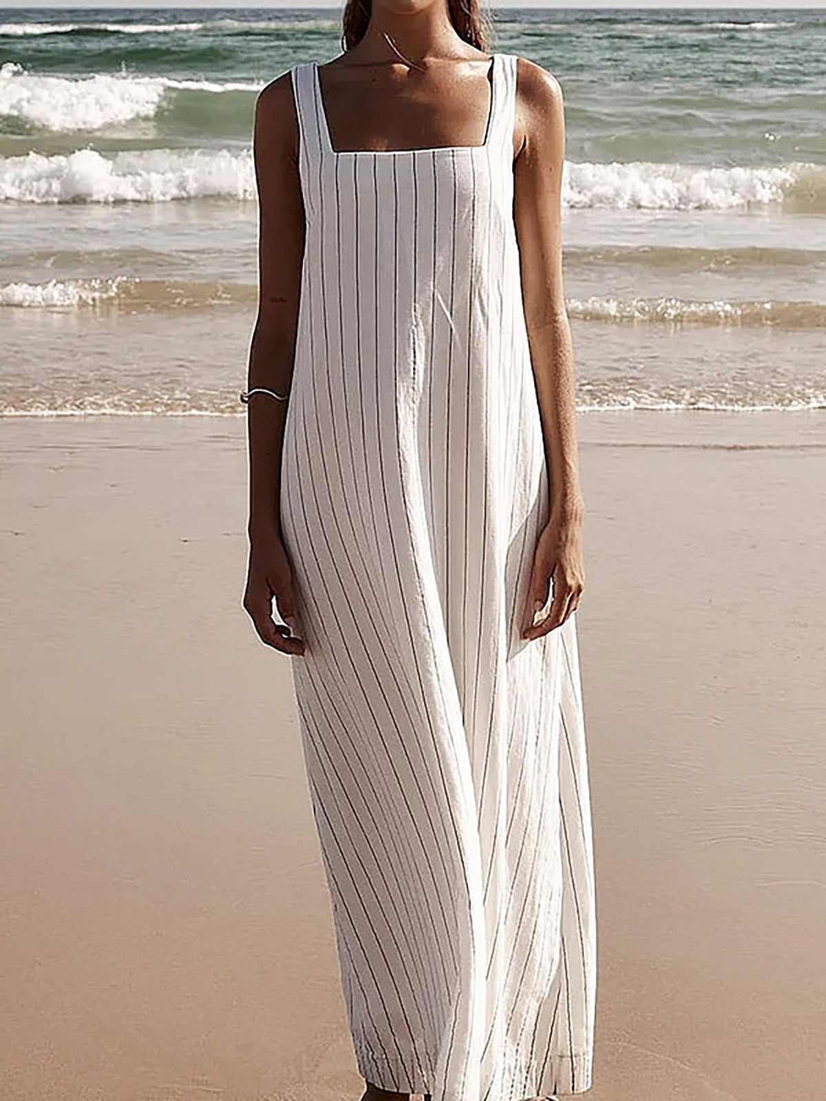 Lisa | Gestreiftes Cami Maxikleid