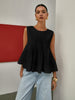 Anja | Gefaltete Peplum-Ärmellose Bluse