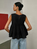 Anja | Gefaltete Peplum-Ärmellose Bluse