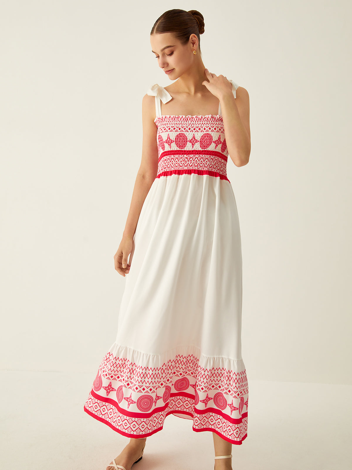 Clara | Bezauberndes langes Kleid mit bohemian Muster