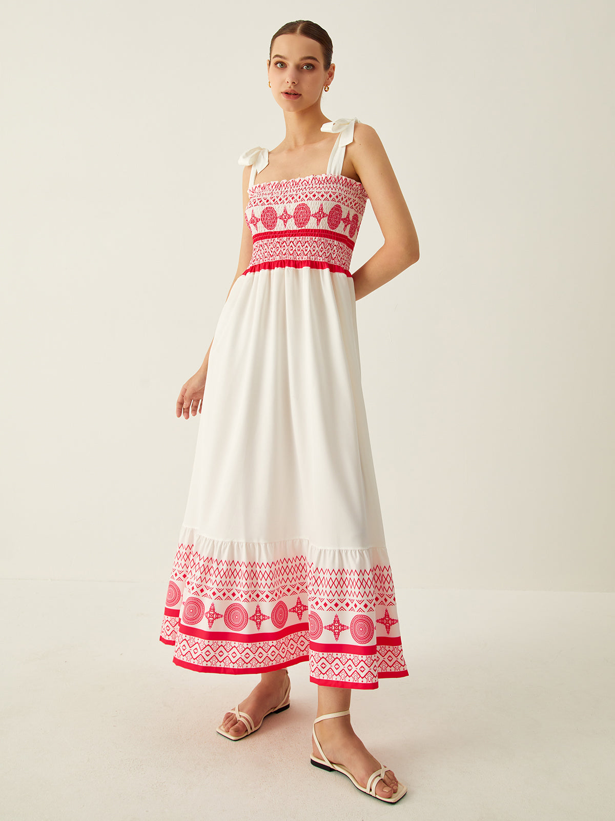 Clara | Bezauberndes langes Kleid mit bohemian Muster