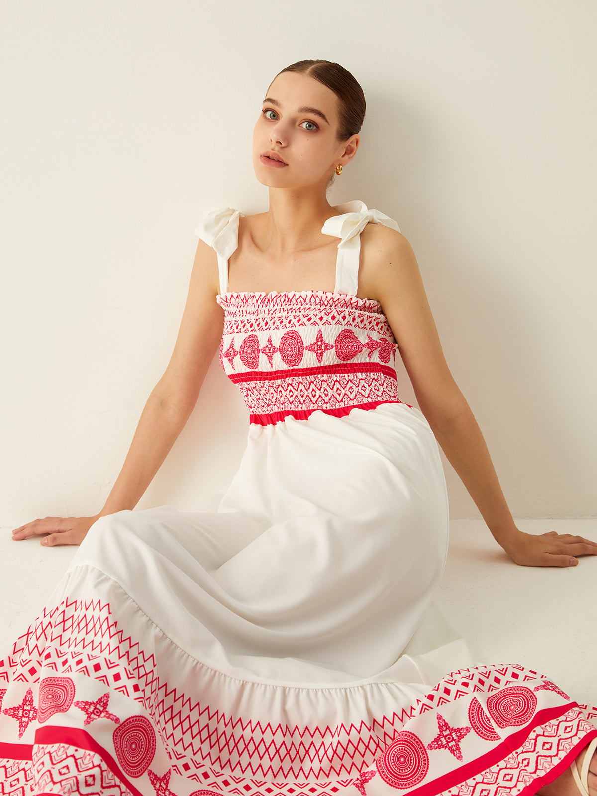 Clara | Bezauberndes langes Kleid mit bohemian Muster