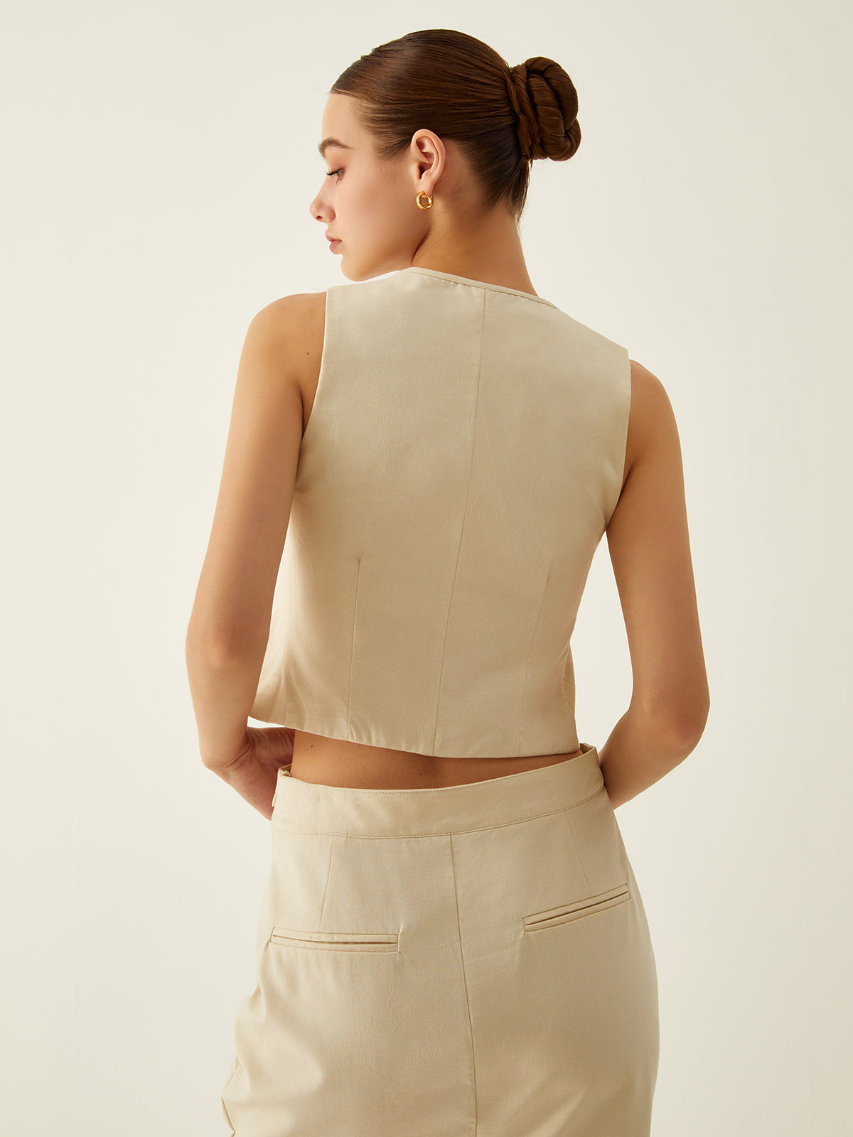 Emilia | Ärmelose Bindeweste mit Bindeband