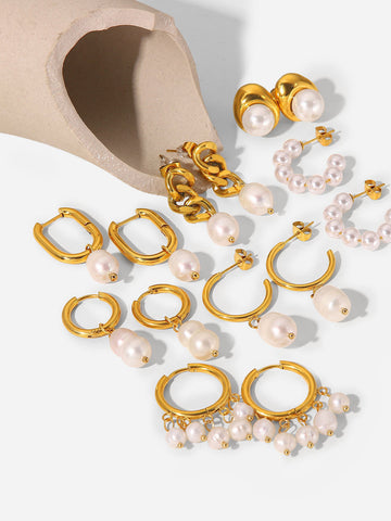 Mia | Doppelte Perlen-Hoops Ohrringe