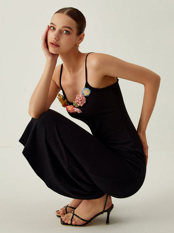 Clara | Elegantes Midi Kleid mit floralem Detail