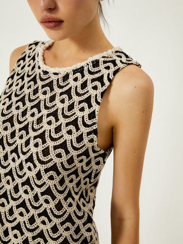Marie | Häkelwellenmuster Tanktop mit Fransen