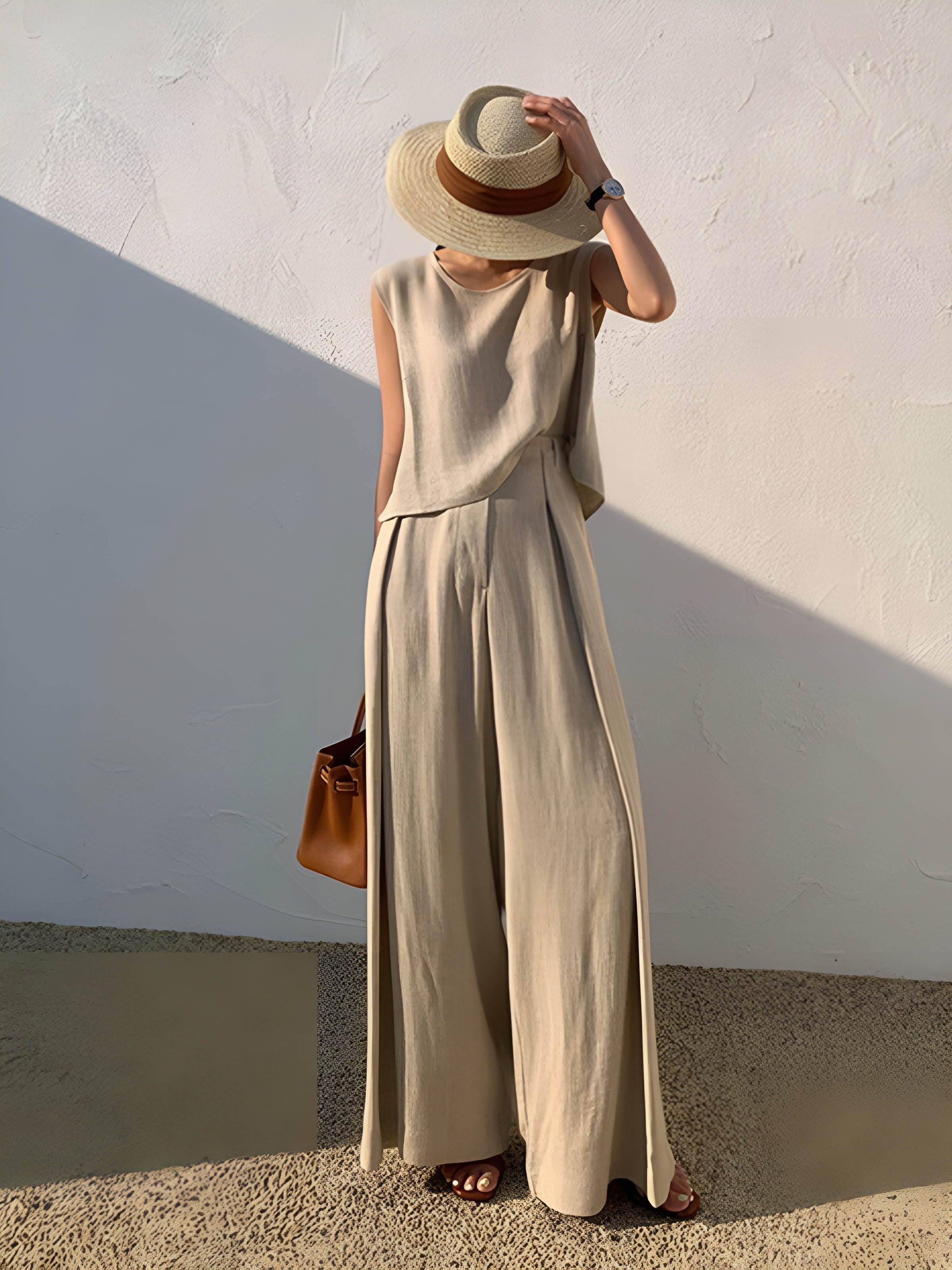 Lina | Lässiges Leinen-Hosen-Set