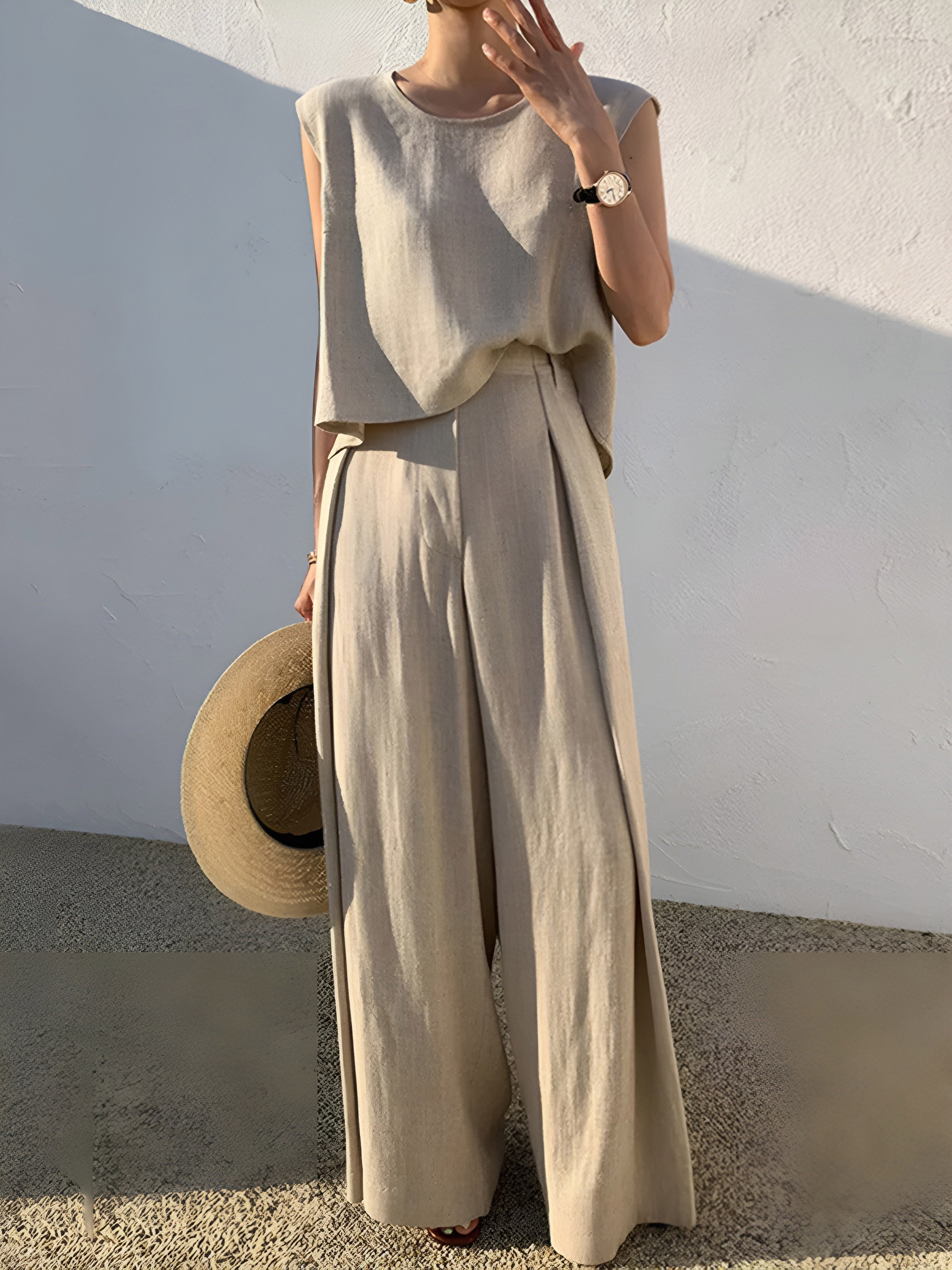 Lina | Lässiges Leinen-Hosen-Set
