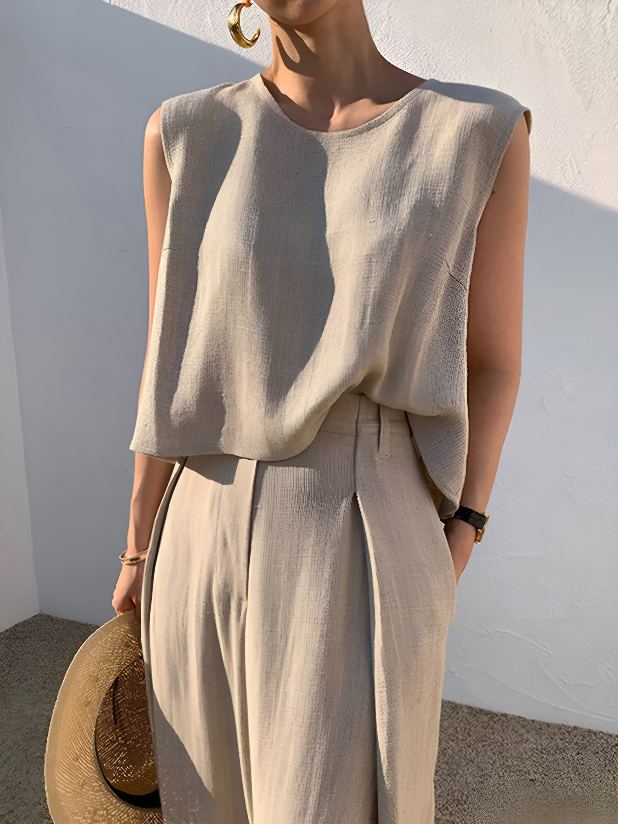 Lina | Lässiges Leinen-Hosen-Set