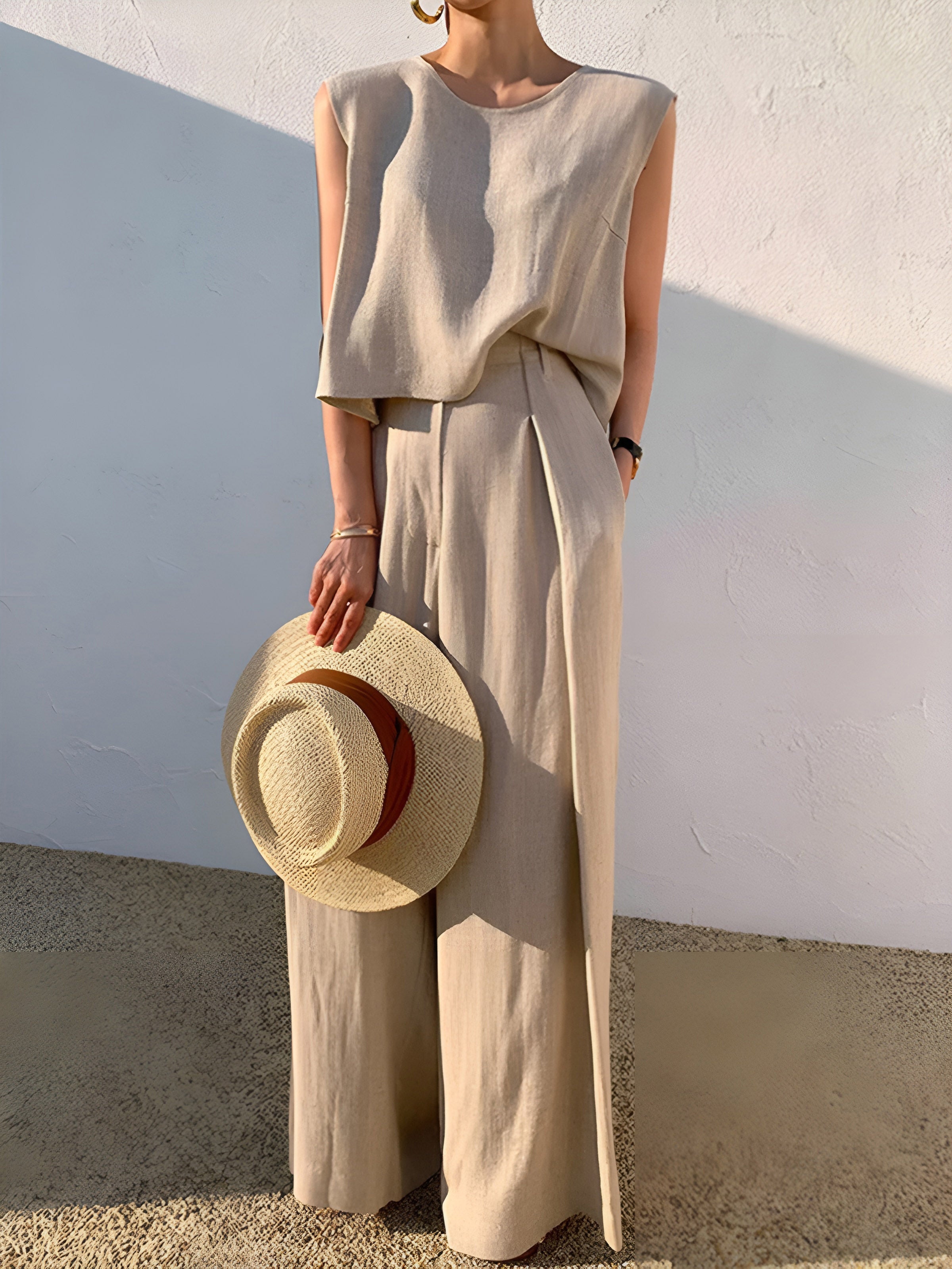 Lina | Lässiges Leinen-Hosen-Set