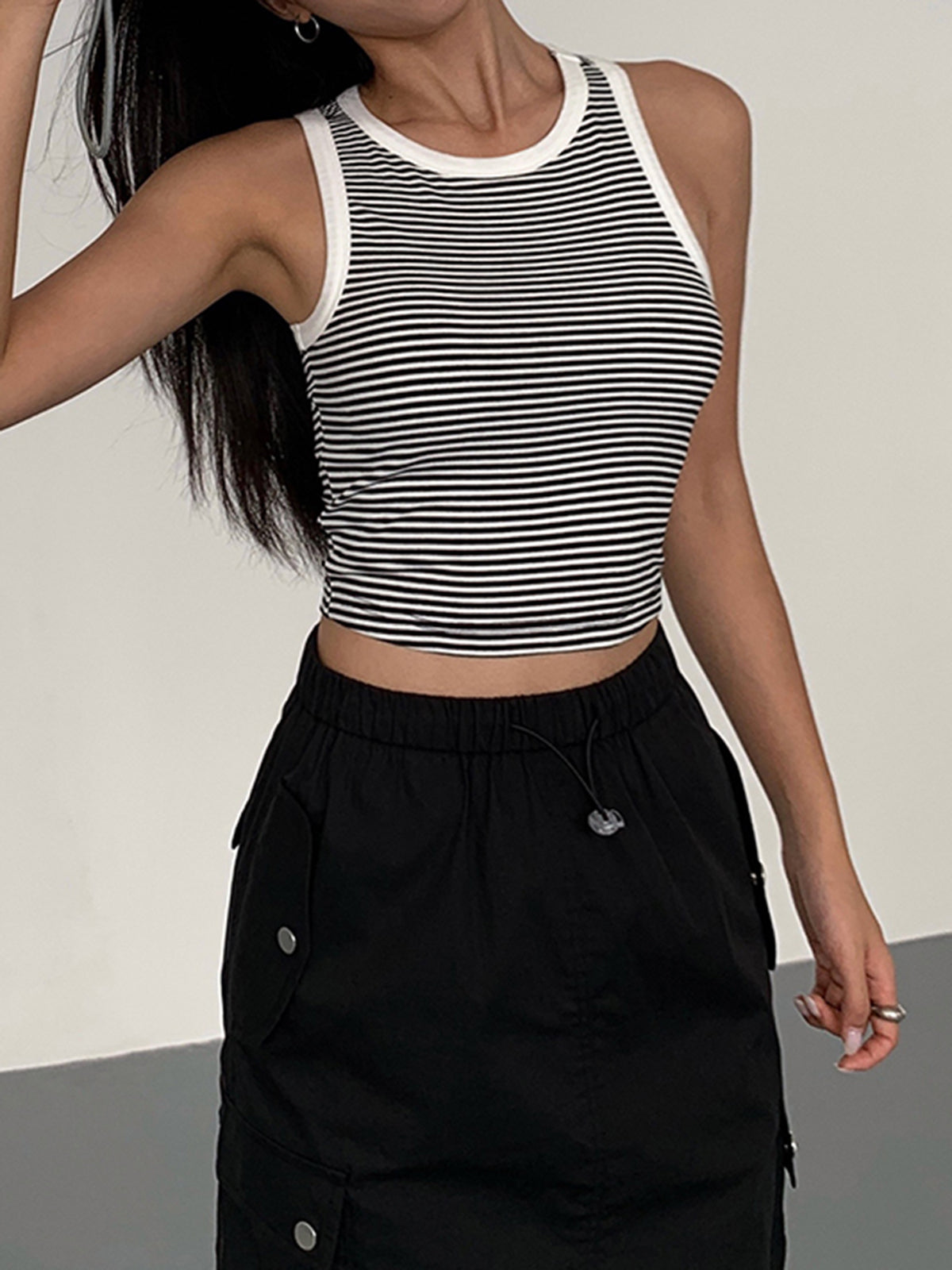 Anja | Gestreiftes Crew Neck Tanktop