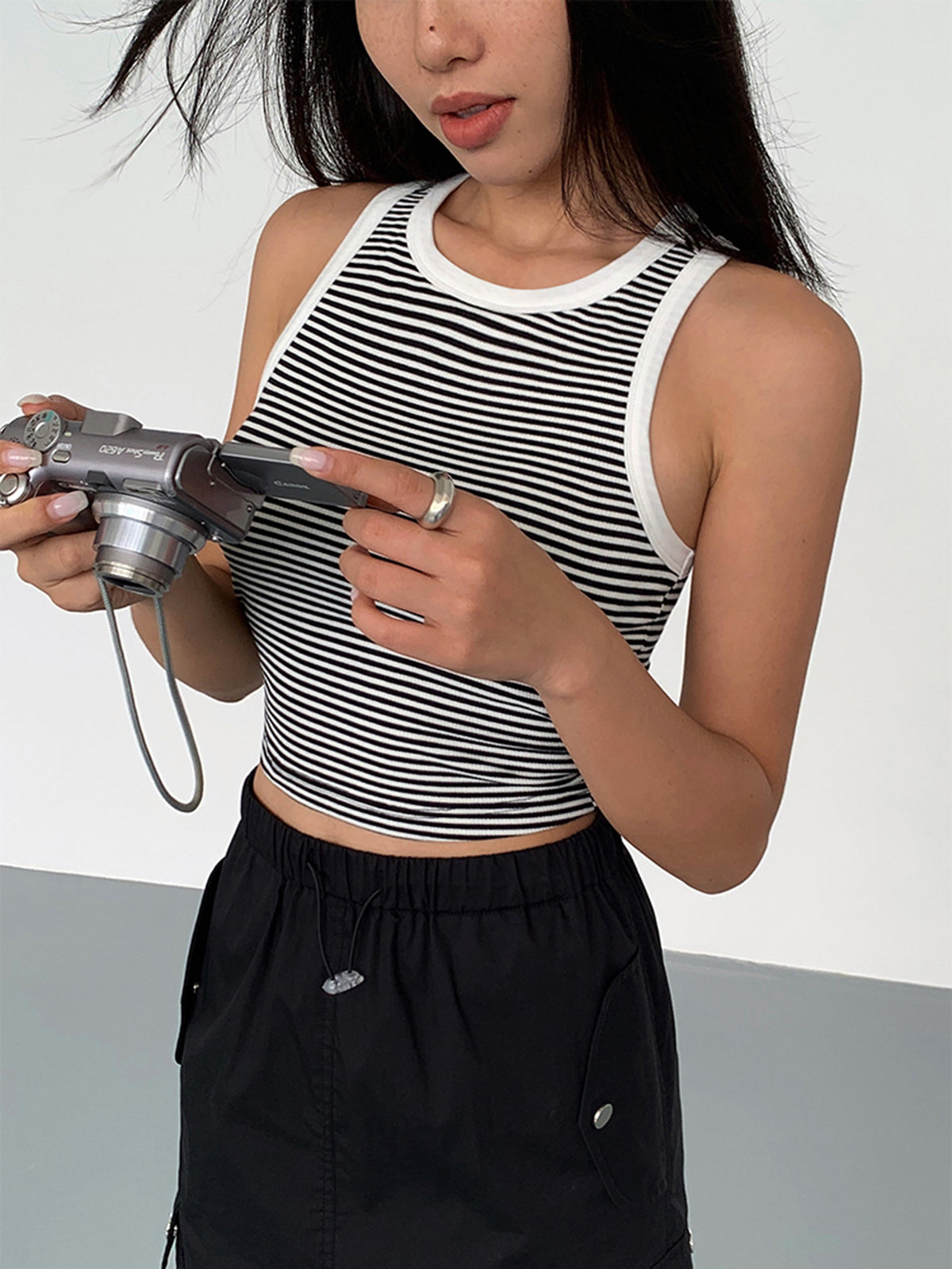 Anja | Gestreiftes Crew Neck Tanktop