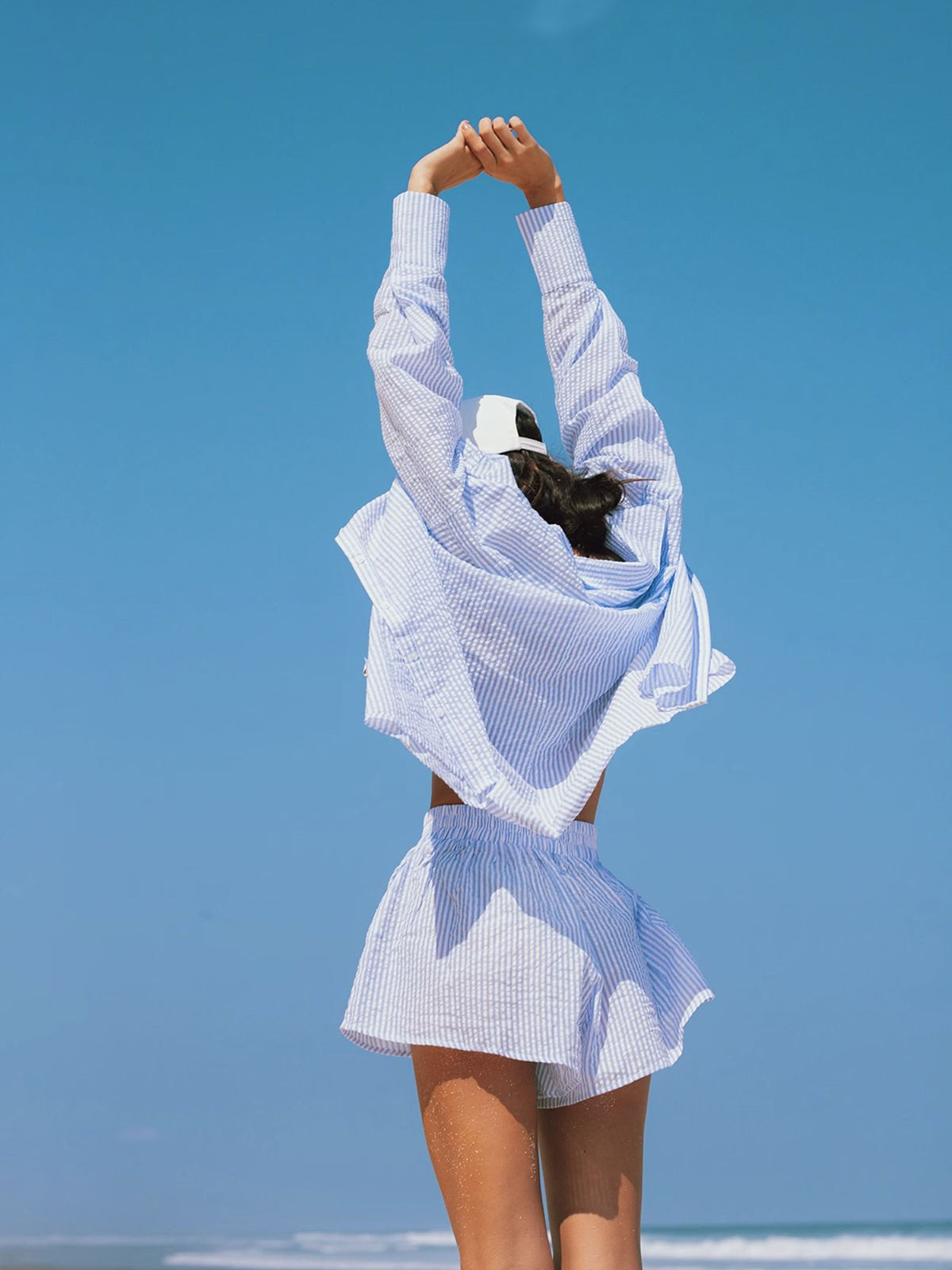 Max | Gestreiftes Langarmhemd und Shorts Set