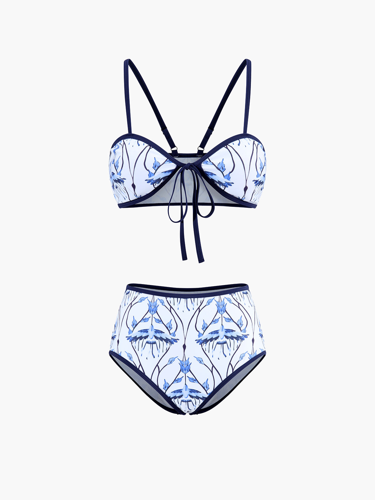 Maja | Floral bedrucktes geknotetes Bikini-Set