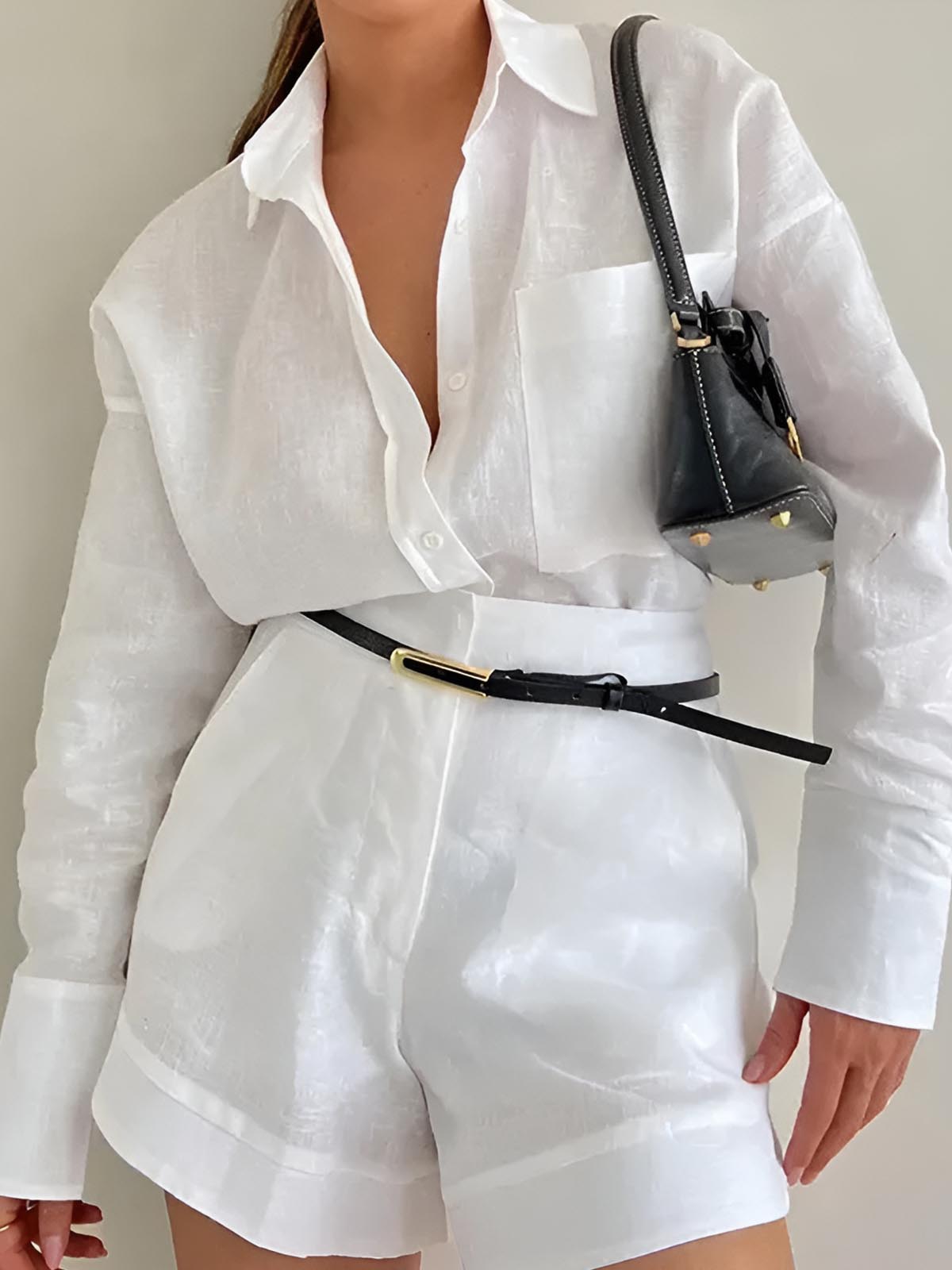 Max Set | Elegantes Langarm-Shorts-Set