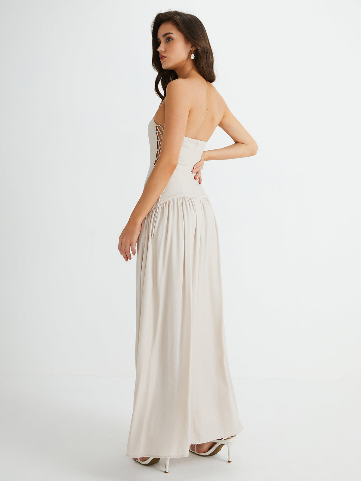 Anna | Faltendes Maxikleid mit Taschen
