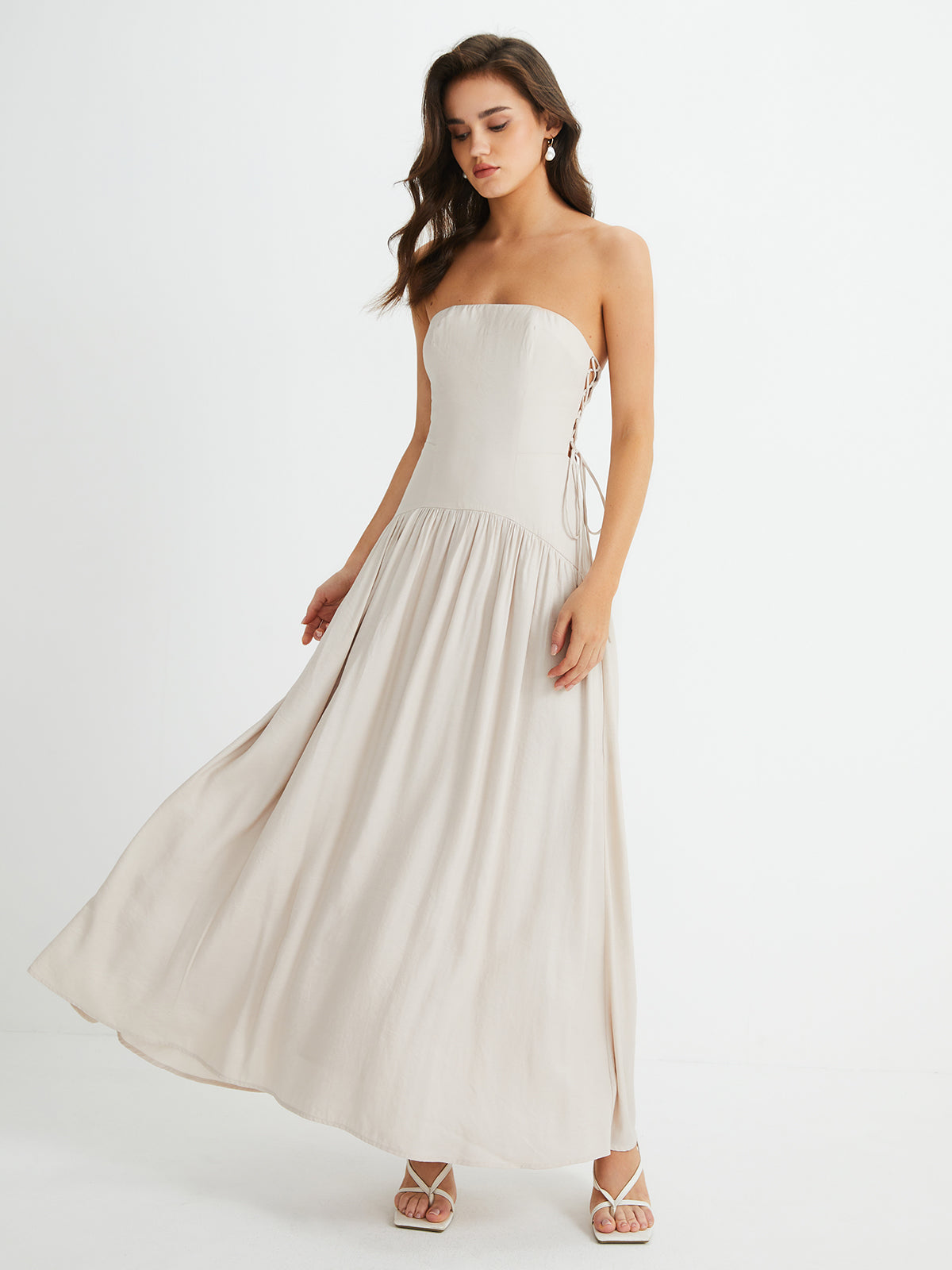 Anna | Faltendes Maxikleid mit Taschen