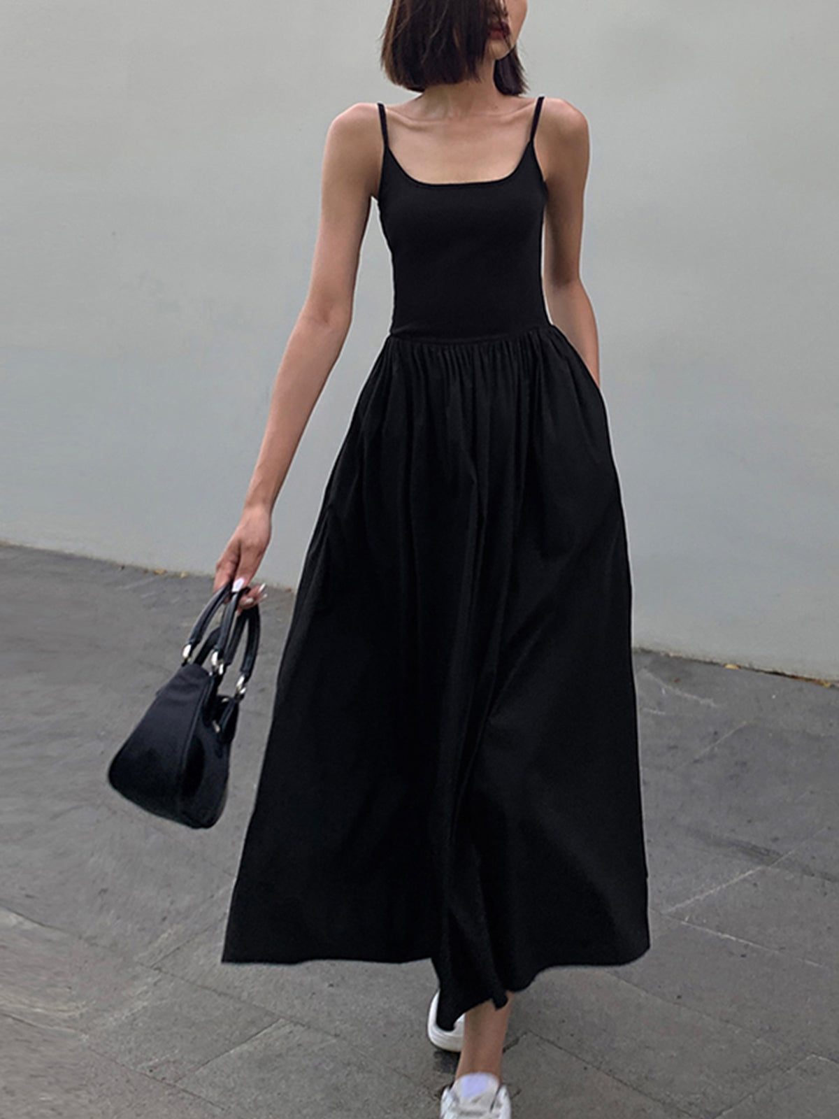 Mia | Patchwork-Taschen Baumwoll-Cami-Midikleid