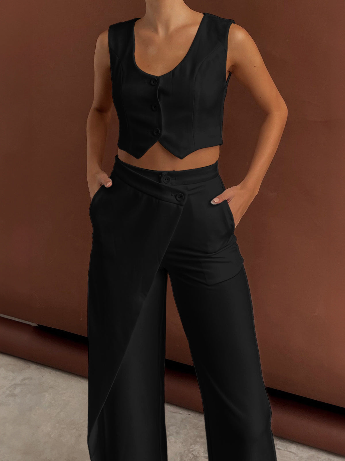 Anja | Elegantes Hosen-Set mit asymmetrischem Schnitt