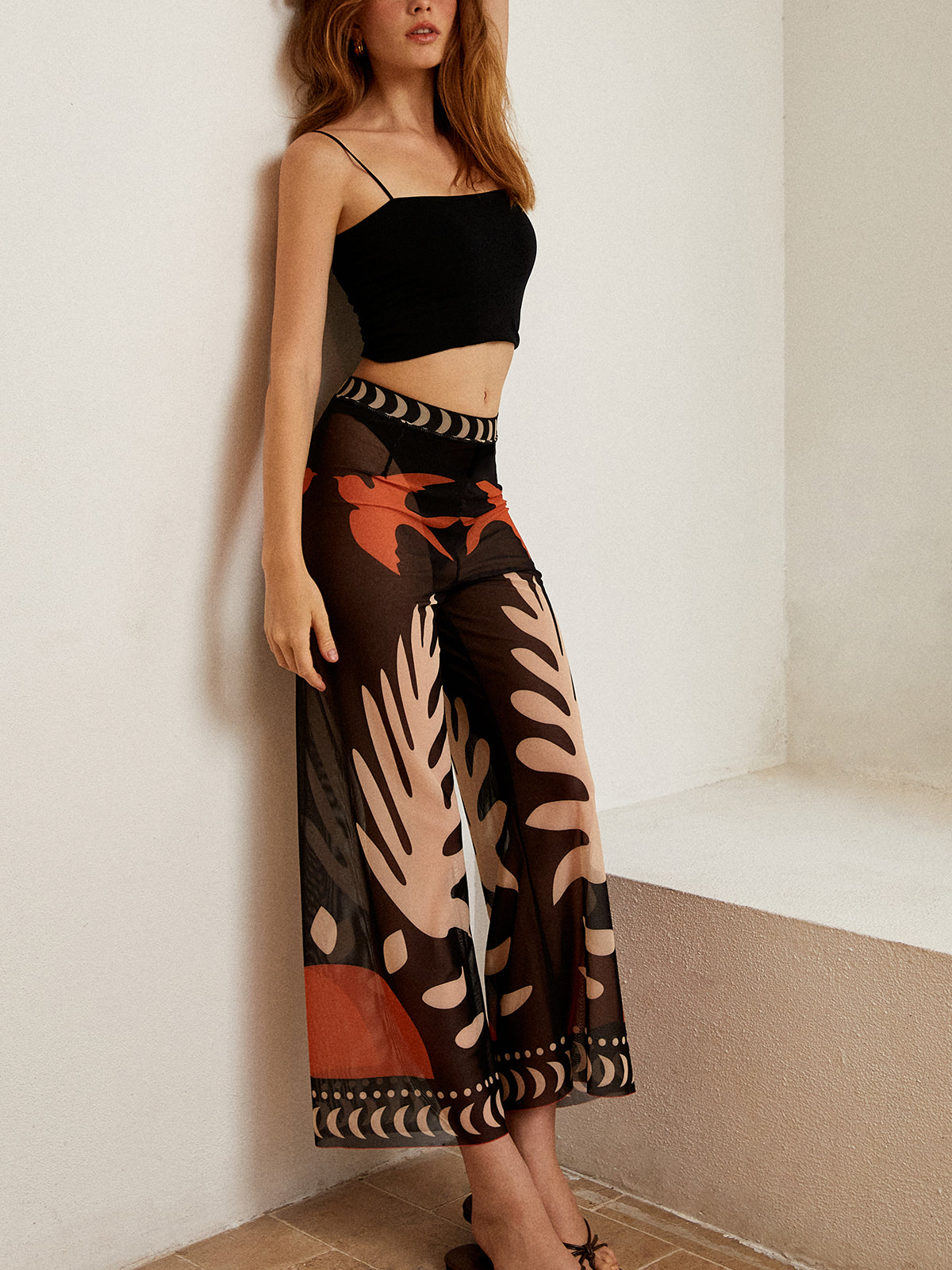 Clara | Durchsichtige Mesh-Hosen mit Vogel-Muster