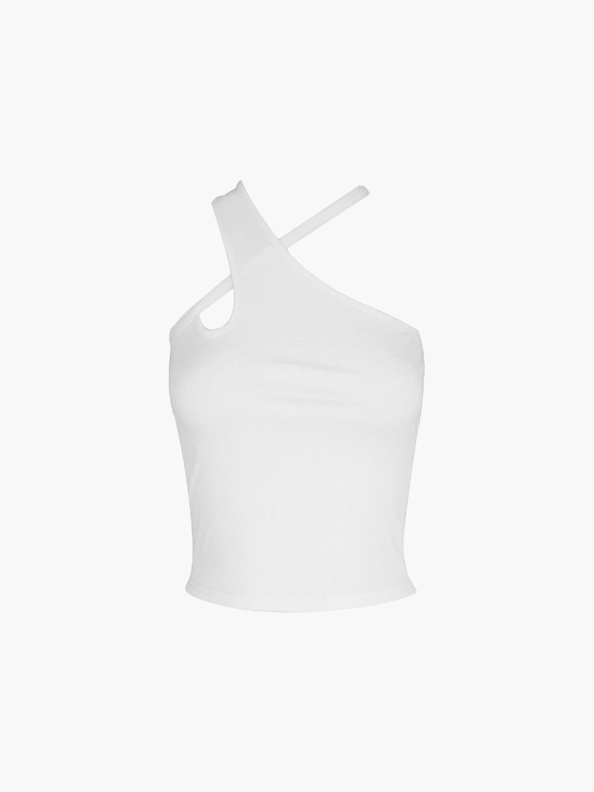 Leonie | Asymmetrisches Cross Halter Cutout Tanktop