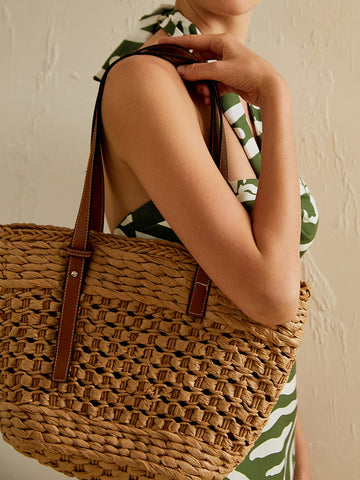 Emilia | Geräumige Strandtasche aus Stroh