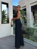 Clara | Asymmetrisches Halter-Crop-Top mit Weiten Hosen Set