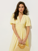 Clara | Midi Kleid mit Karomuster und Puffärmeln
