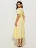 Clara | Midi Kleid mit Karomuster und Puffärmeln