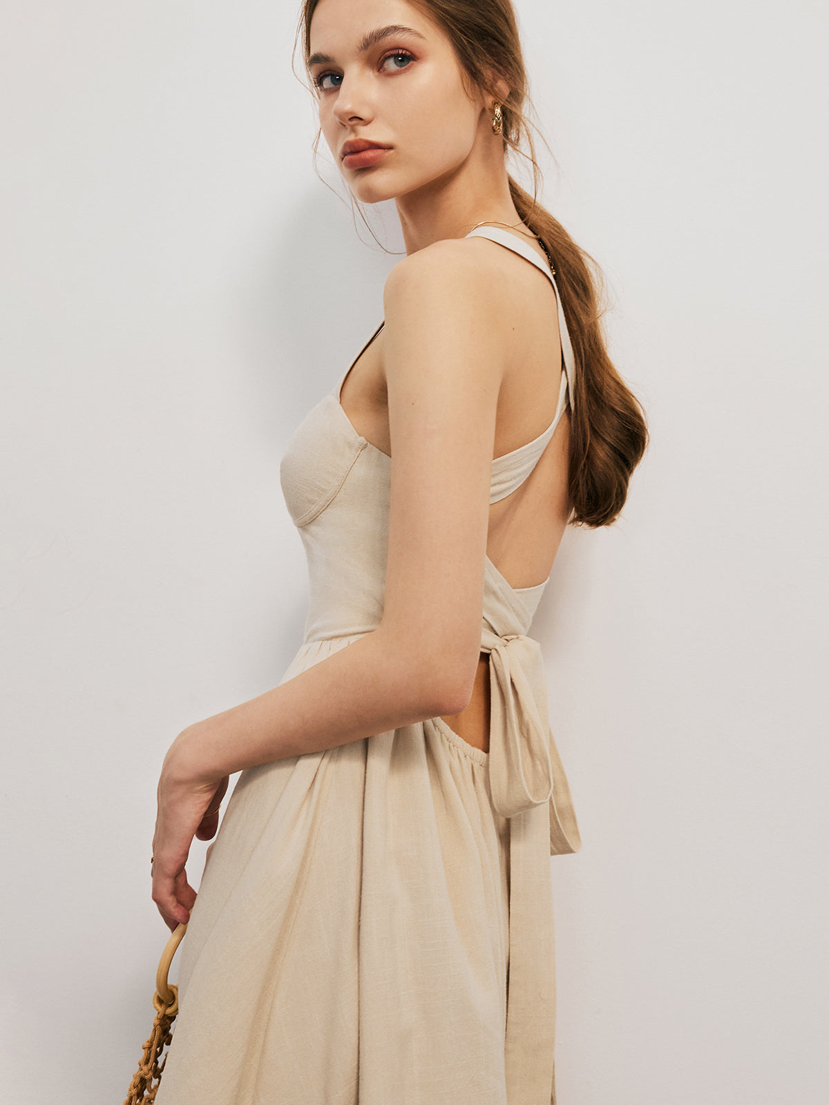 Ella | Stilvolles Kurzkleid aus Baumwolle und Leinen