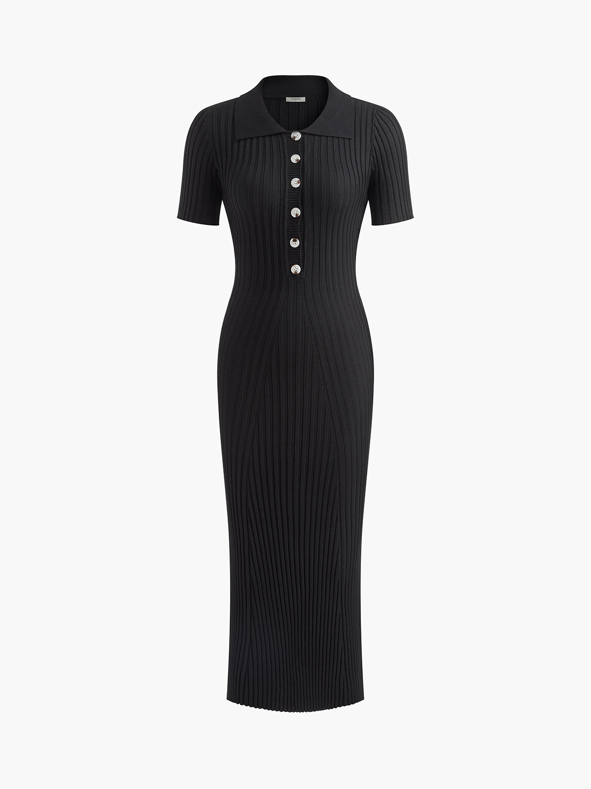 Clara | Strick-Knopf-Kleid mit kurzen Ärmeln